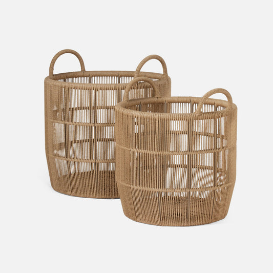 Alcoy Basket Natural Twisted Faux Wicker Set of 2 by Made Goods