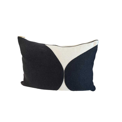 Heavy Black Belgian Linen on Oyster Throw PIllow By Tara Shaw 16" x 27"