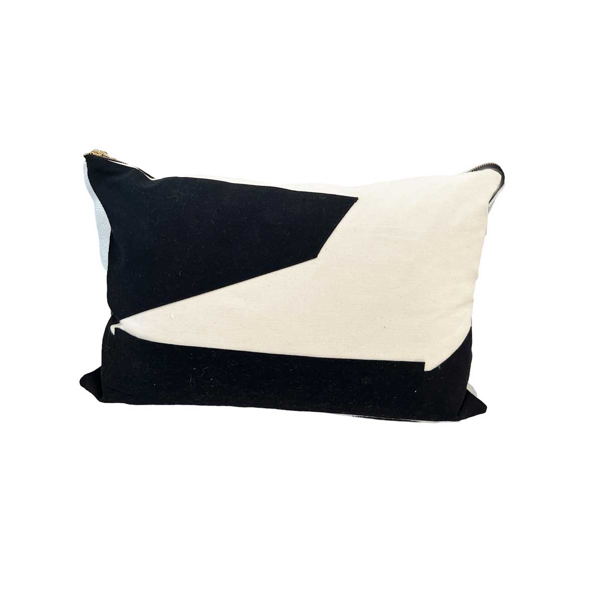 Black & Natural Throw Pillow 16" x 24" by Tara Shaw