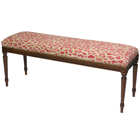 Red Leopard Brown Finish Bench by French Market Collection