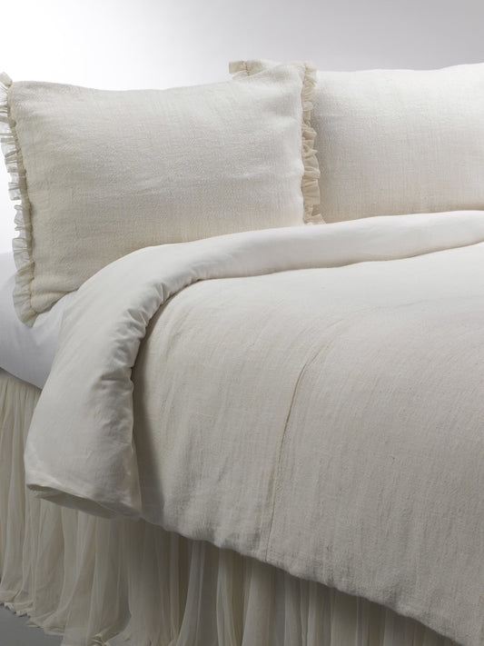 Whisper Ivory Woven Linen Duvet Cover