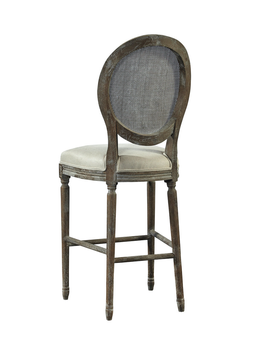 Gray Renton Bar Stool, Rattan Back