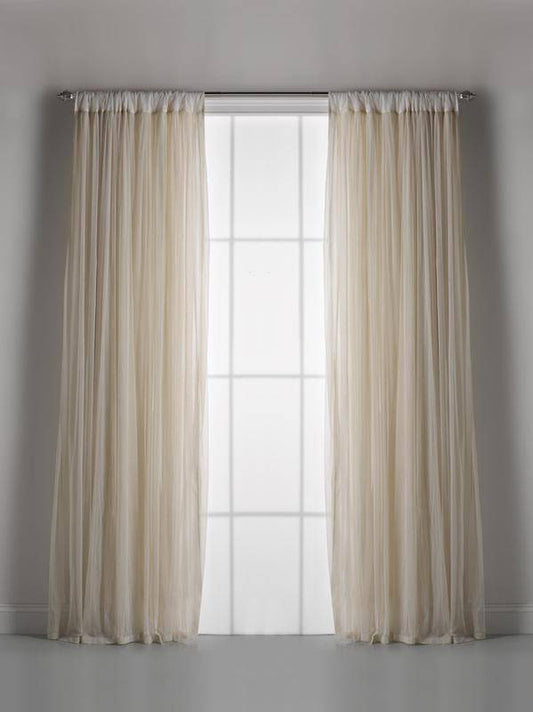 Whisper Ivory Gathered Tulle Window Curtains - Maison de Kristine