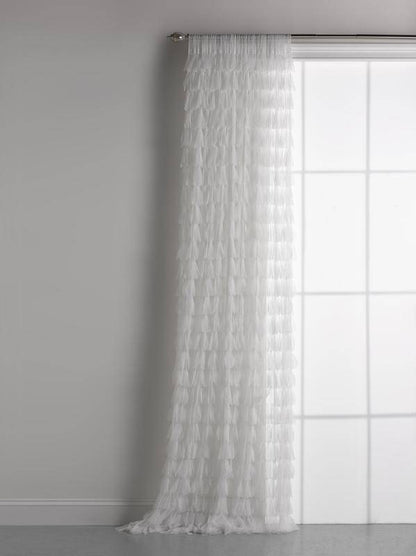 Chichi White Cascading Tulle Petal Window Curtains - Maison de Kristine