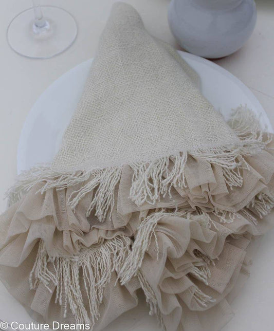 Couture Dreams Whisper Linen Napkins Ivory or Taupe Set of 4 - Maison de Kristine