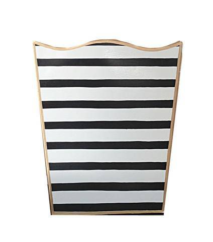 Black Penstripe Wastebasket by Dana Gibson - Maison de Kristine