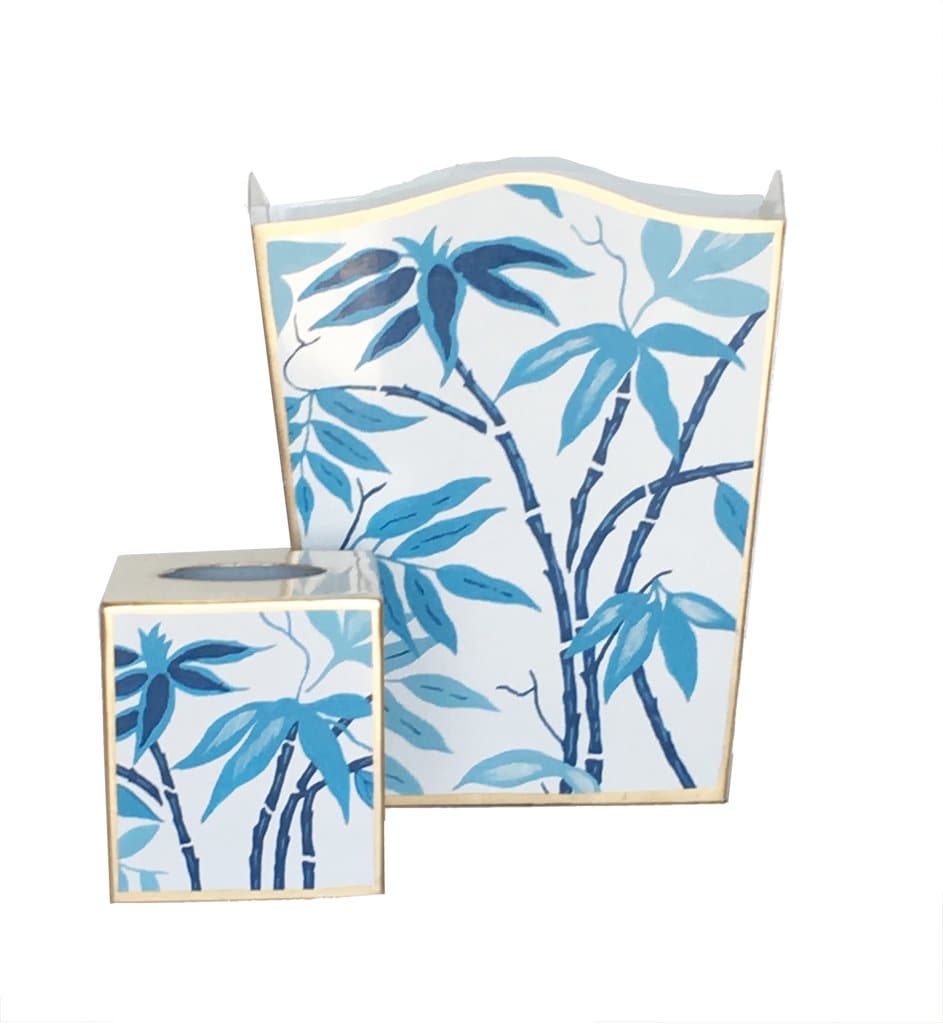 Fontaine in Blue Wastebasket and Tissue Holder - Dana Gibson - Maison de Kristine