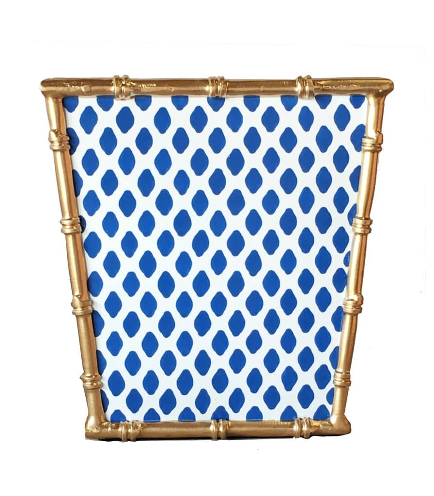 Parsi Navy Bamboo Wastebasket, Tissue Holder Sold Separately - Maison de Kristine