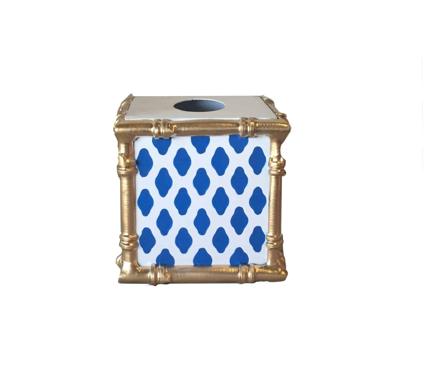 Parsi Navy Bamboo Wastebasket, Tissue Holder Sold Separately - Maison de Kristine