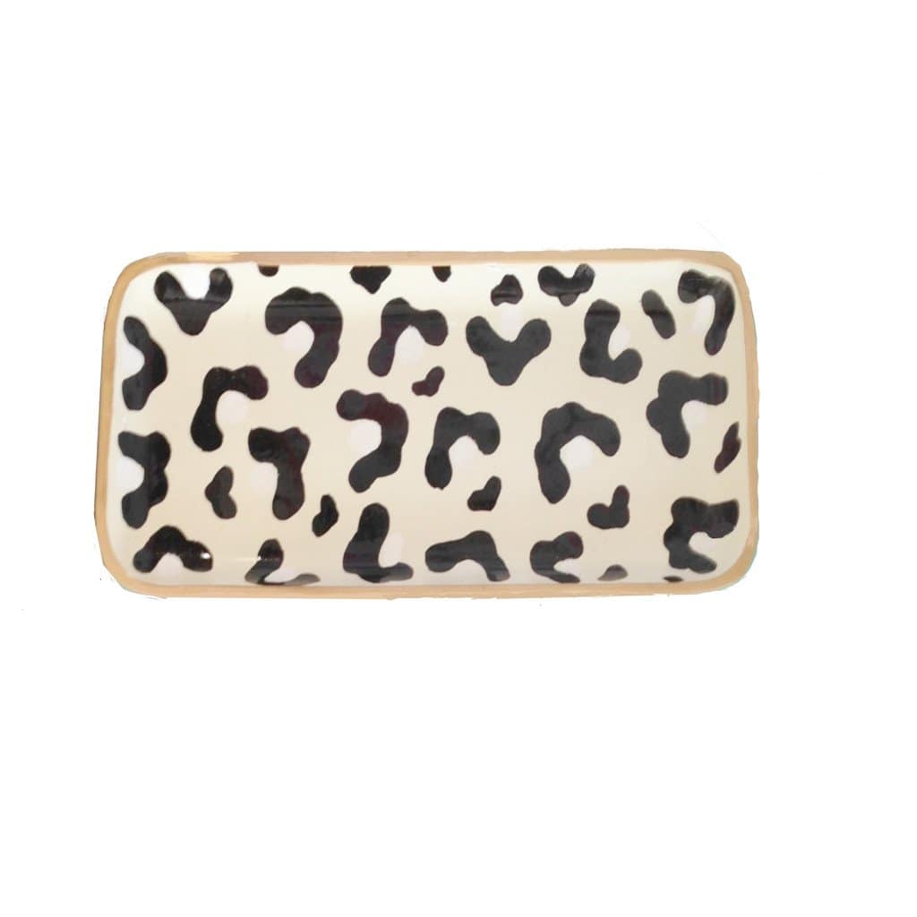 White Leopard Desk Tray Small 10"x 4 - Maison de Kristine