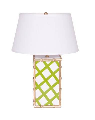 Bamboo Table Lamp in Pink Lattice, Green,Taupe,and Lime - Maison de Kristine