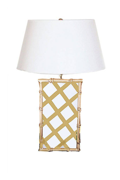 Bamboo Table Lamp in Pink Lattice, Green,Taupe,and Lime - Maison de Kristine