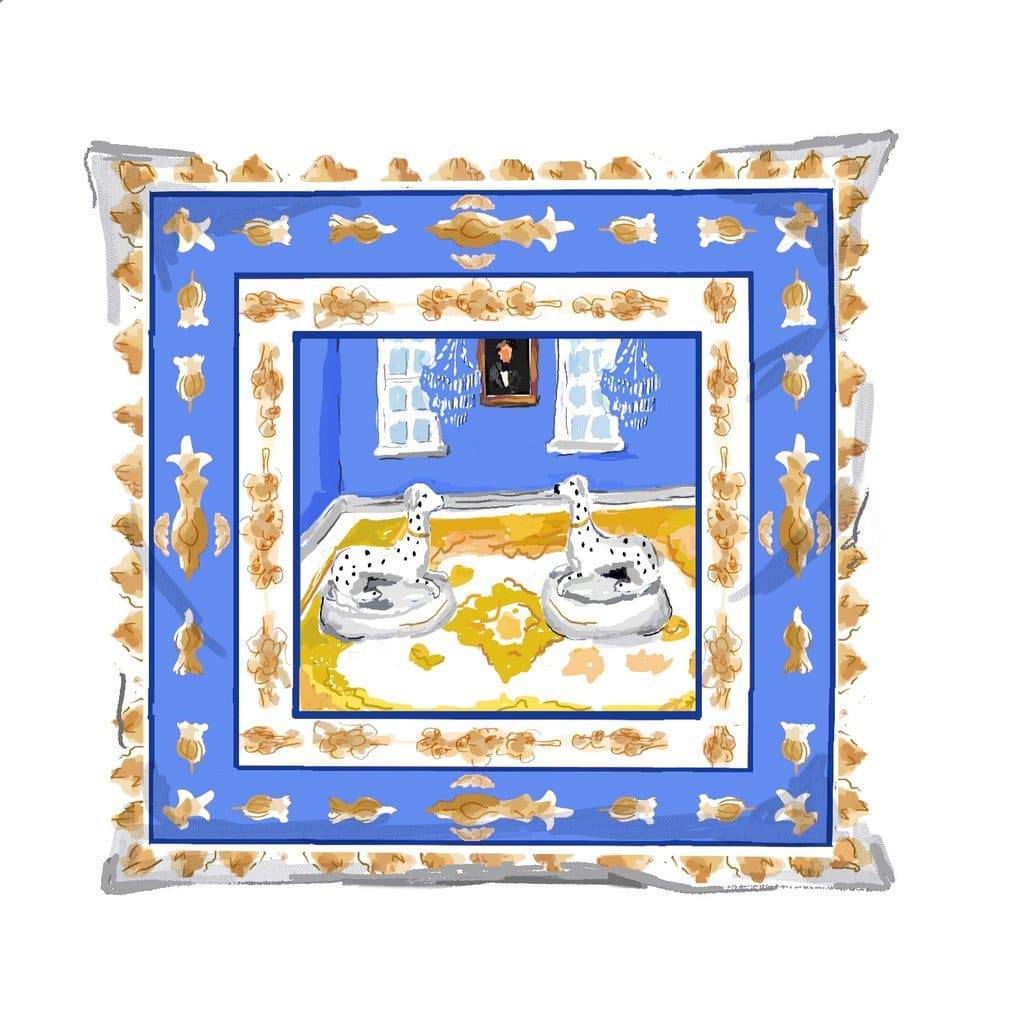 Blue Dog Throw Pillow - Maison de Kristine