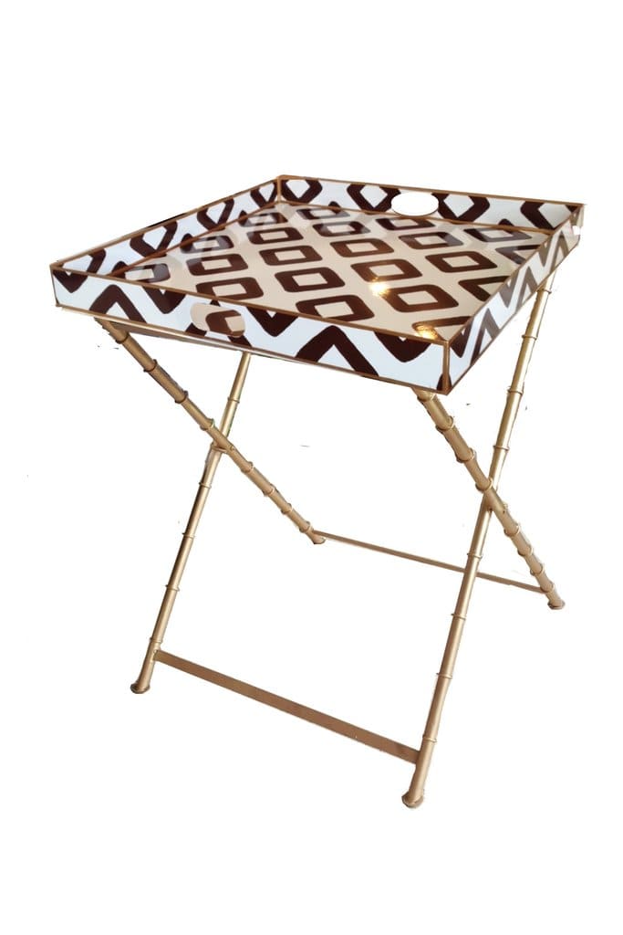 Baratta in Brown Side Tray Table - Maison de Kristine