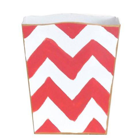 Modern orange bargello wastebasket by Dana Gibson