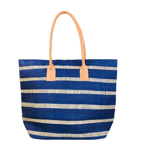 Nautical Straw Market Basket - Maison de Kristine