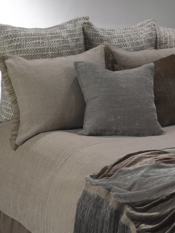 Whisper Flax/Taupe Linen Woven Duvet Cover