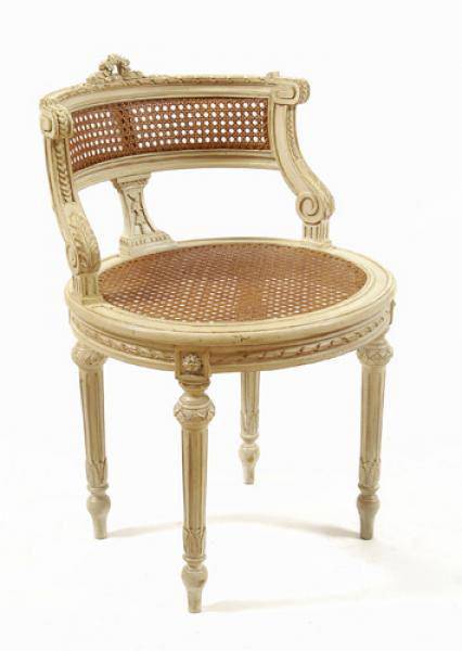 Lisette Creme Stool Cane Style - Maison de Kristine