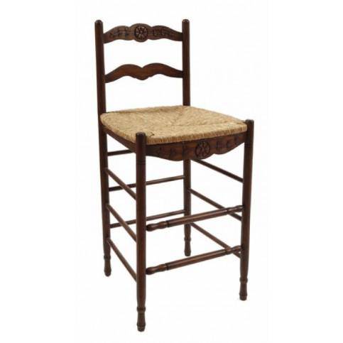 Provence Brown Ladderback Bar Stools 29" with Rush Seats Set of 2 - Maison de Kristine