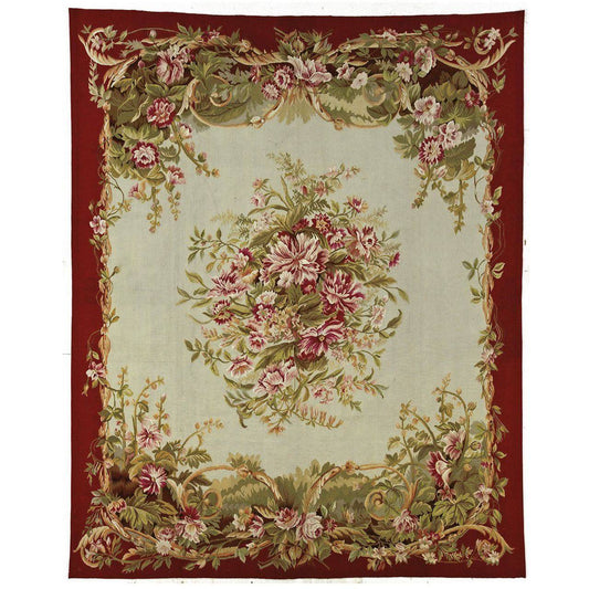 Red Hollyhock Aubusson Rug - Maison de Kristine