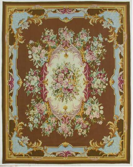 Chocolate Garden Aubusson Rug - Maison de Kristine