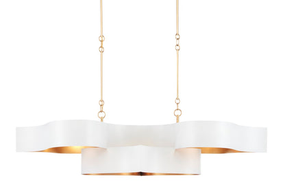 Grand Lotus White Oval Chandelier