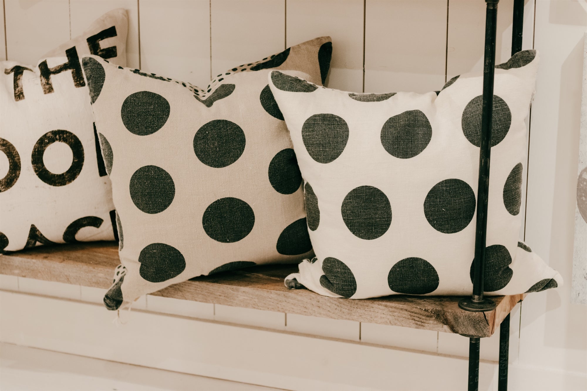 Black dot pillow sale