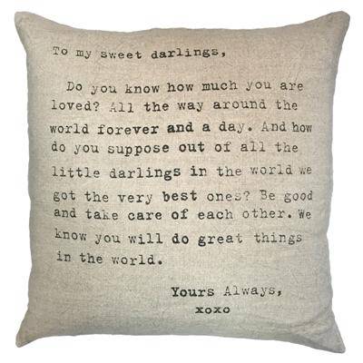 pillow loving text grandkids, grandchildren, kids