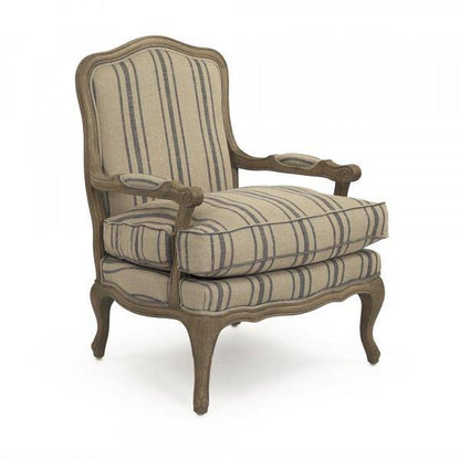 Bastille Blue Stripe Beige Love Arm Chair - Maison de Kristine