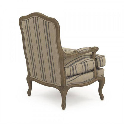 Bastille Blue Stripe Beige Love Arm Chair - Maison de Kristine