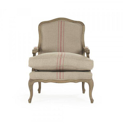 Bastille Red Stripe Love Arm Chair - Maison de Kristine