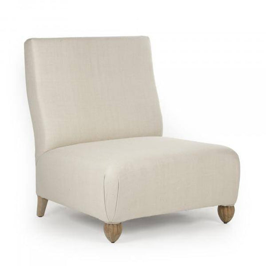 Jolie Slipper Club Chair in Raw Silk - Maison de Kristine