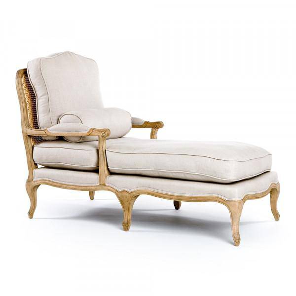 Bastille Chaise Lounge in Natural Linen - Maison de Kristine