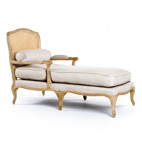 Bastille Chaise Lounge in Natural Linen - Maison de Kristine