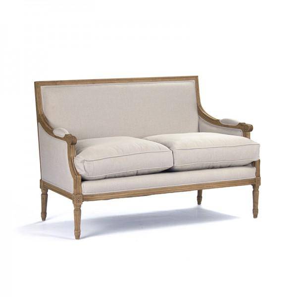 Louis Settee 2 Seat Natural Linen - Maison de Kristine