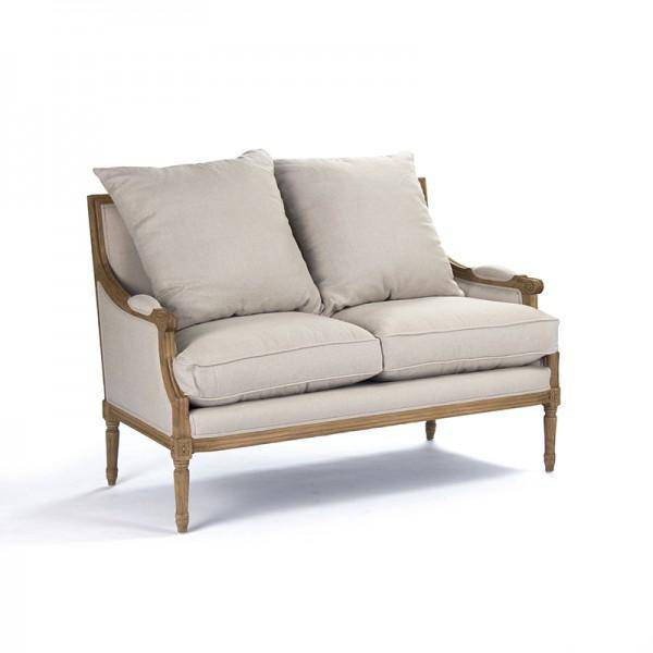 Louis Settee 2 Seat Natural Linen - Maison de Kristine